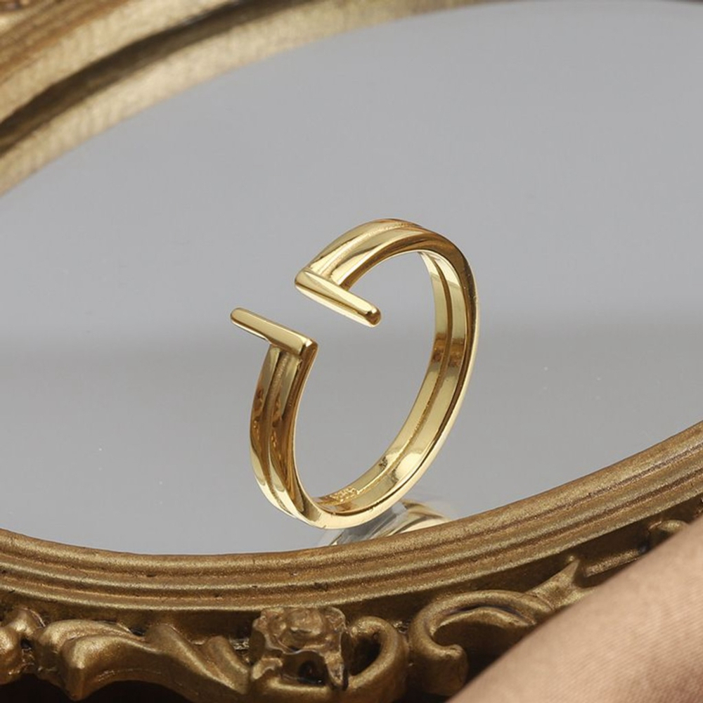 NEW 18k Yellow Gold Split Bar Ring‎